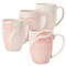 Set of 4 Pink Marble Ceramic Mugs for Coffee, Hot Cocoa, Tea (16oz)
